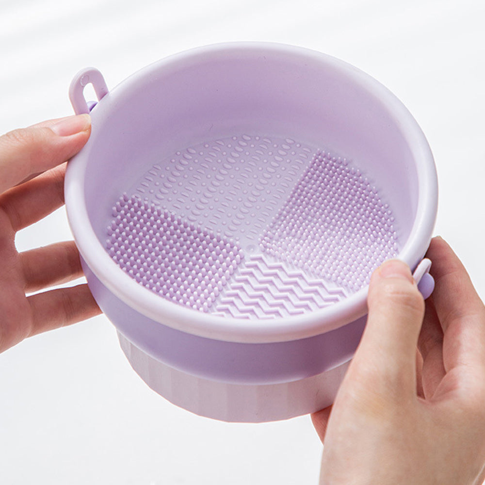 Makeup Brush Cleaning Bowl Beauty Egg Cleaning Tool Storage Set Brush Powder Puff Dry Cleaning Silicone Drying Shelf - 5.0 - CJ