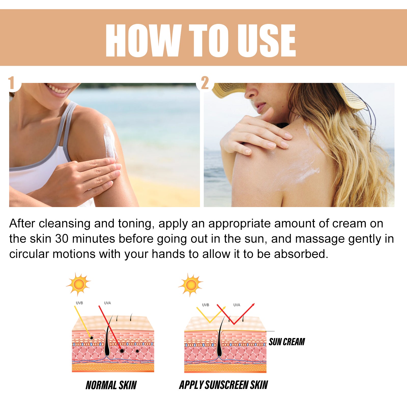 EELHOE Rice Protective Cream For Hydrating And Refreshing Without Greasiness, Provides Natural UV Protection And Sunburn Prevention, And Enhances Skin Elasticity - 5 - CJ