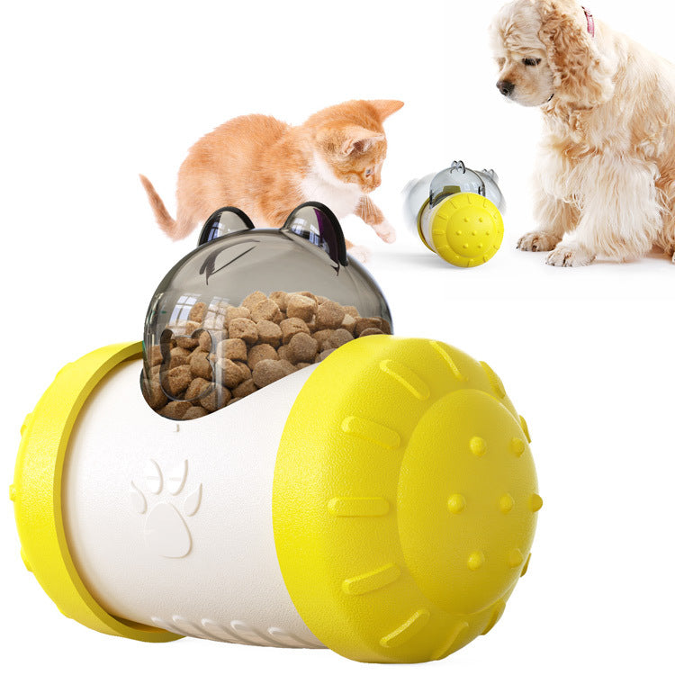 Funny Dog Treat Leaking Toy With Wheel Interactive Toy For Dogs Puppies Cats Pet Products Supplies Accessories - 0 - CJ - Yellow - CJJJCWGY03954 - Yellow