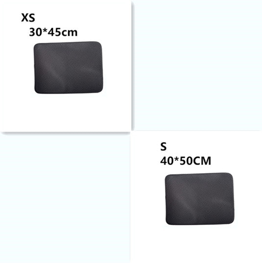 Double Layer Litter Cat Bed Pads Pet Cat Litter Mat Trapping Pets Litter Box Mat Pet Product Bed For Cats House Clean Mat - 0 - CJ - XS and S - Black - CJJJCWMY00030 - XS and S - Black