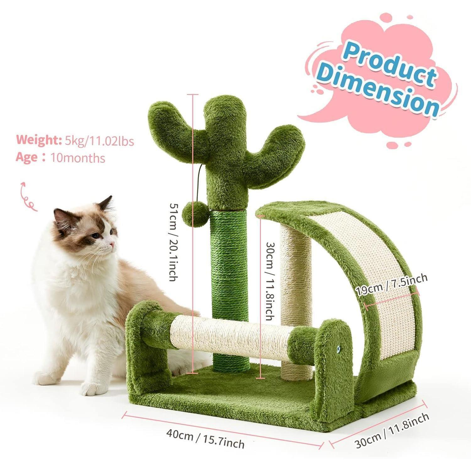 Cactus Shape Natural Sisal Rope Easy To Assemble Green Cat Scratching Post - 5 - cjdroshippping