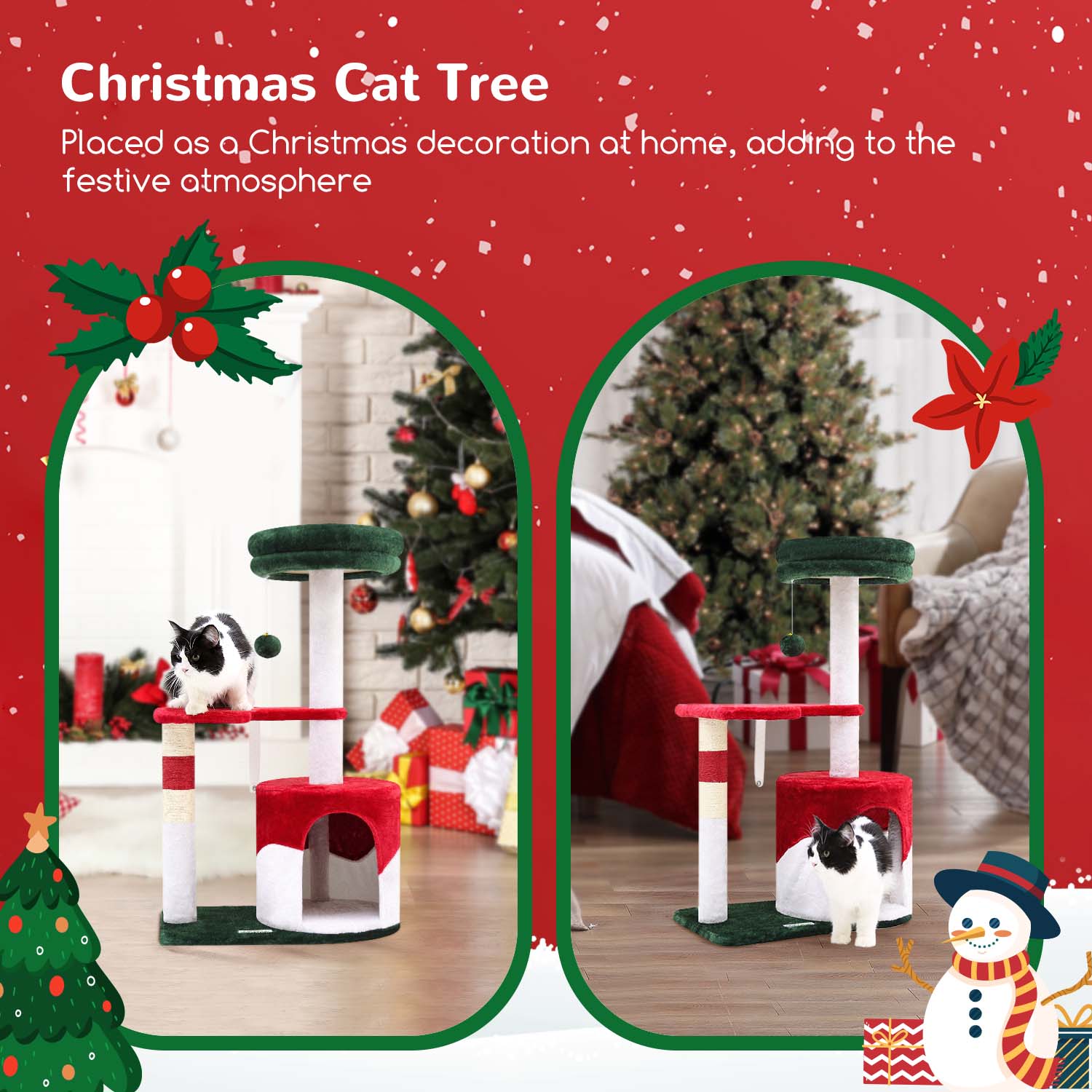 33 Inch Christmas Style Cat Climbing Frame - 5 - cjdroshippping