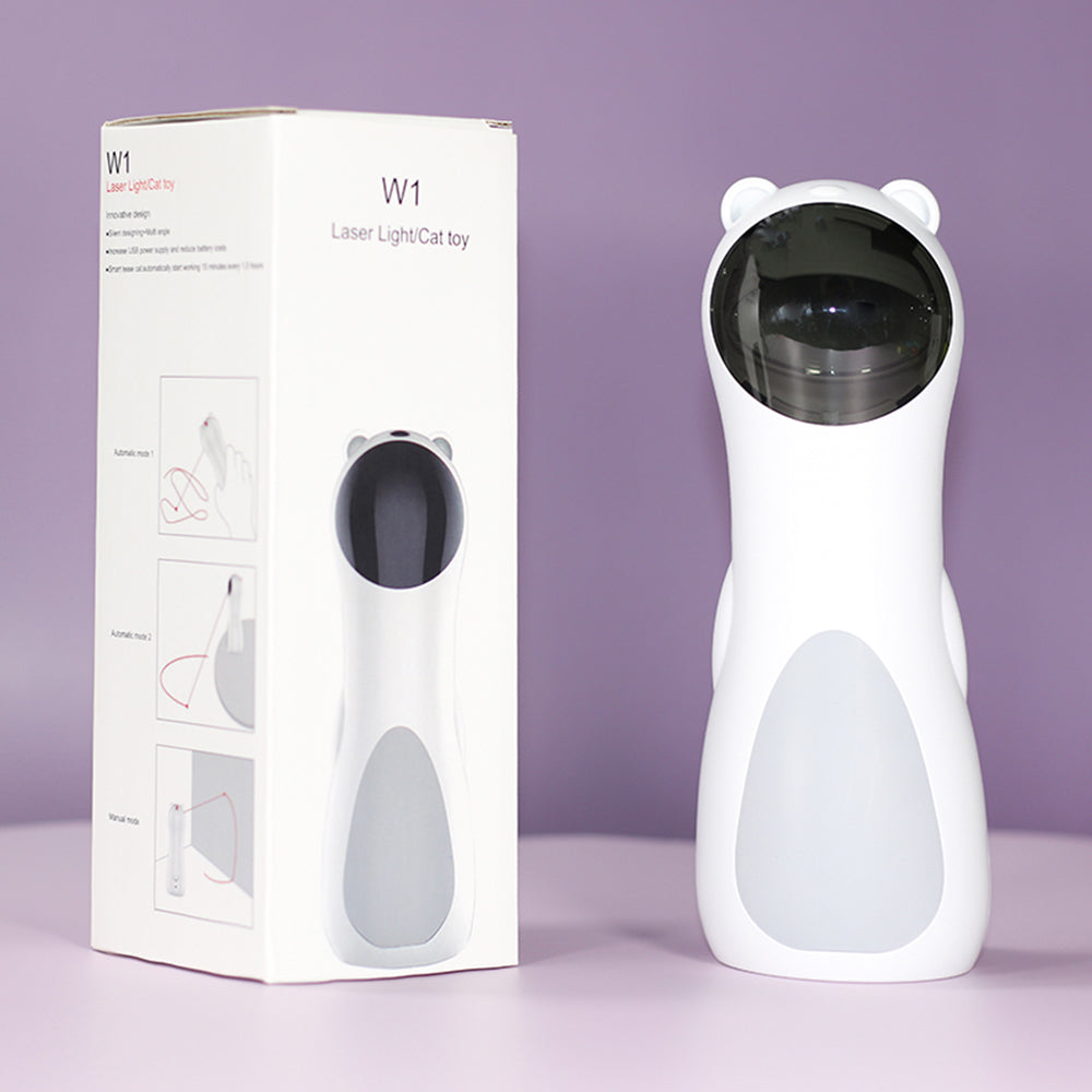 Automatic Laser Cat Toy Bear Laser Cat Toy LED Red Laser Cat Cat Toy - 0 - CJ - White - CJMY100604201AZ