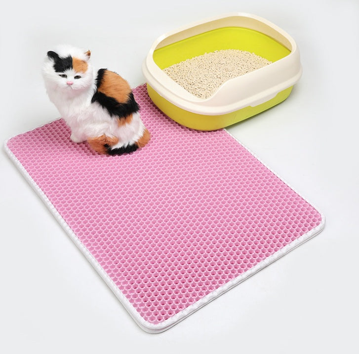 Pet Cat Litter Mat Pet Supplies EVA Double Cat Litter Mat - 0 - CJ - Pink - S - CJJJCWMY00201 - Pink - S - 30x30cm