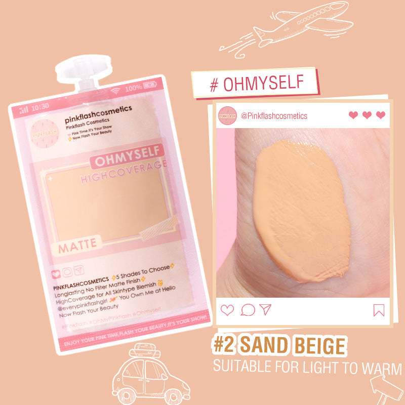 Liquid Foundation in Bags to Cover Acne and Dark Circles for Long - lasting Matte - 0 - CJ