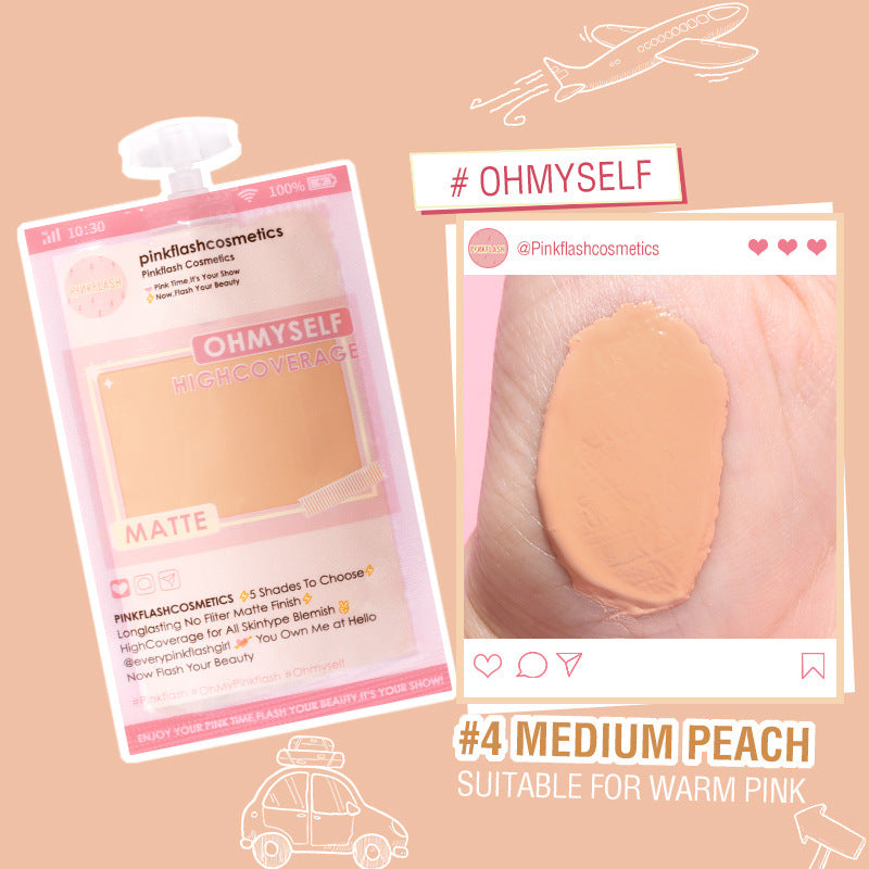 Liquid Foundation in Bags to Cover Acne and Dark Circles for Long - lasting Matte - 0 - CJ