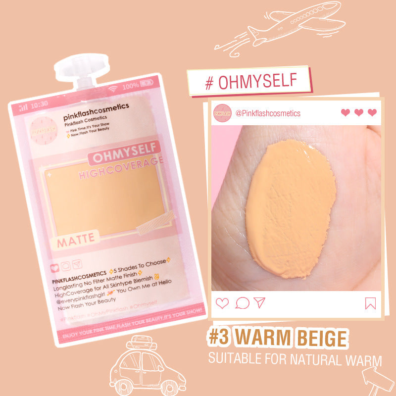 Liquid Foundation in Bags to Cover Acne and Dark Circles for Long - lasting Matte - 0 - CJ