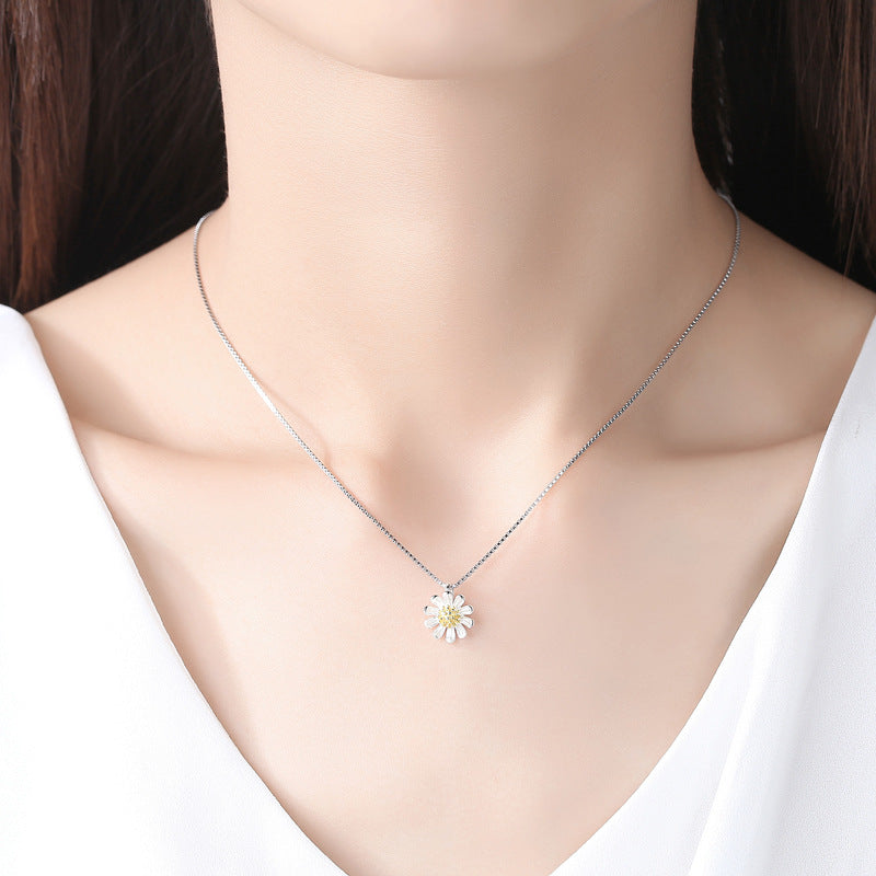 S925 Sterling Silver Sunflower Pendant - 0 - CJ
