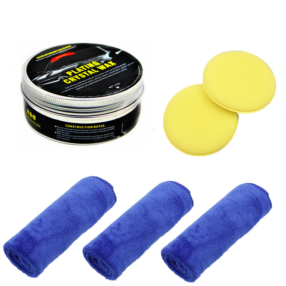 Car Diamond Crystal Wax Black Wax Coating Waxing Polishing Sewage Crystal Hard Wax - 0 - CJ - White - set - CJQC104390708HS