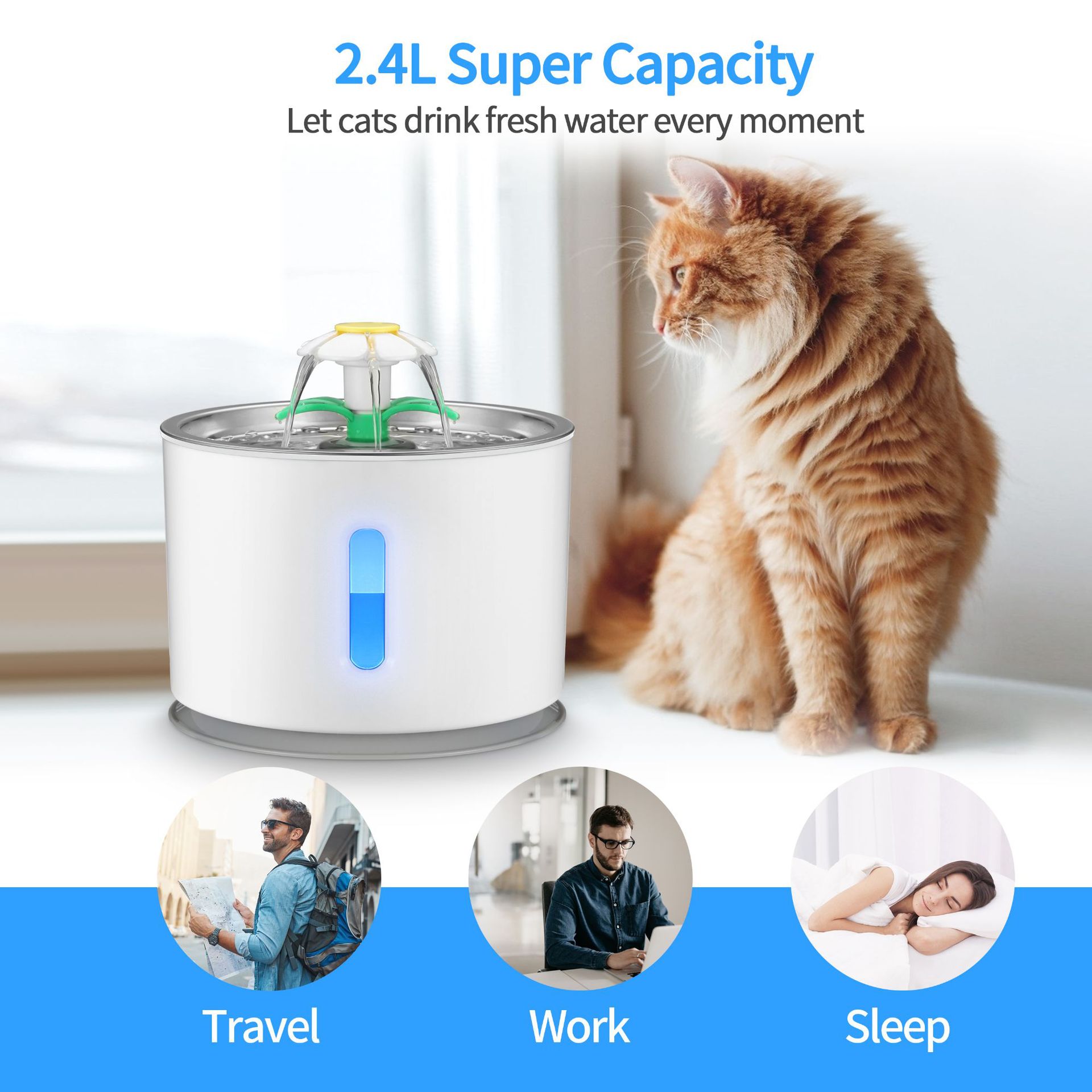 Stainless Steel Pet Water Dispenser For Cats And Dogs - 0 - CJ