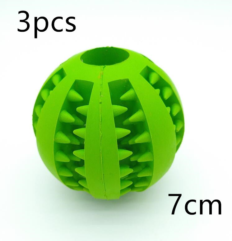 Pet Slow Feeder Dog Toy Cute Funny Rubber Dog Ball Toy - 0 - CJ - Green - 7cm 3pcs - CJJJCWGY00661 - Green - 7cm 3pcs