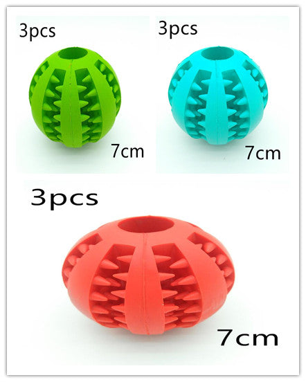Pet Slow Feeder Dog Toy Cute Funny Rubber Dog Ball Toy - 0 - CJ - 3colors set - 7cm 3pcs - CJJJCWGY00661 - 3colors set - 7cm 3pcs
