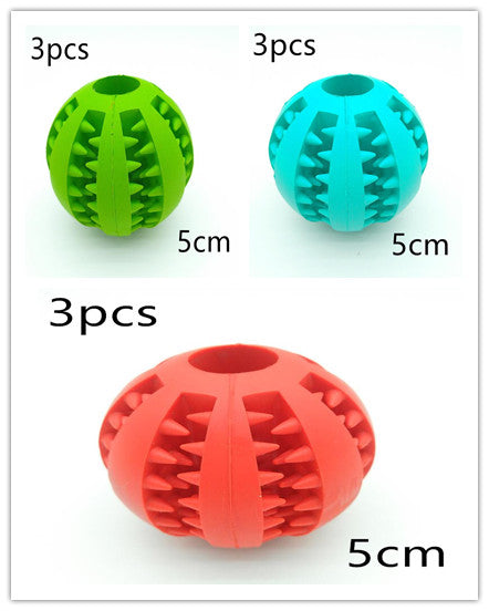 Pet Slow Feeder Dog Toy Cute Funny Rubber Dog Ball Toy - 0 - CJ - 3colors set - 5cm 3pcs - CJJJCWGY00661 - 3colors set - 5cm 3pcs