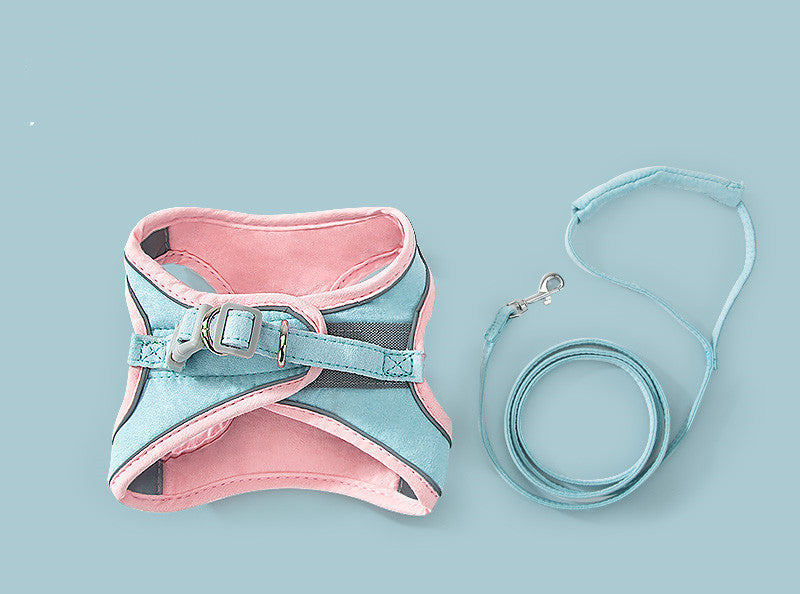 Cat Traction Rope Chest Strap To Prevent Breaking Free Pets Cat Strap - 0 - CJ - Pink blue - 3XL - CJGX109097418RI