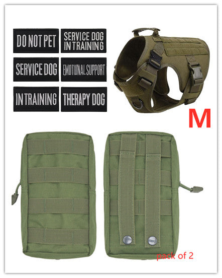Military Tactical Dog Harness German Shepherd Adjustable Pet Dog Back - 0 - CJ - F - Set - CJJJCWGX00809 - F - Set