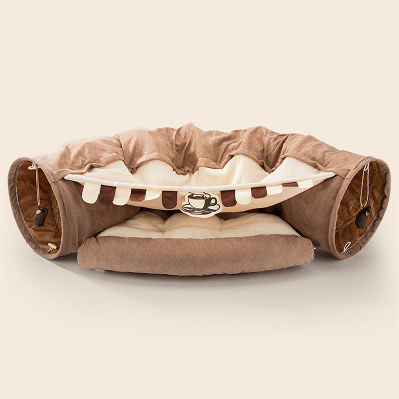 Collapsible Cat Tunnel Durable Washable Collapsible - 0 - CJ - Coffee - CJJJCWMY00501 - Coffee