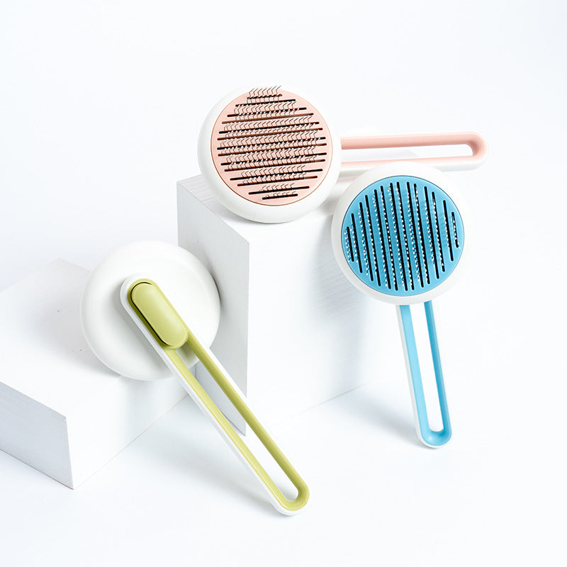 Pet Dog Hair Remover Cat Brush Grooming Tool Automatic Massage Comb Round Hair Brush For Cat Dog Pet Supplies - 0 - CJ