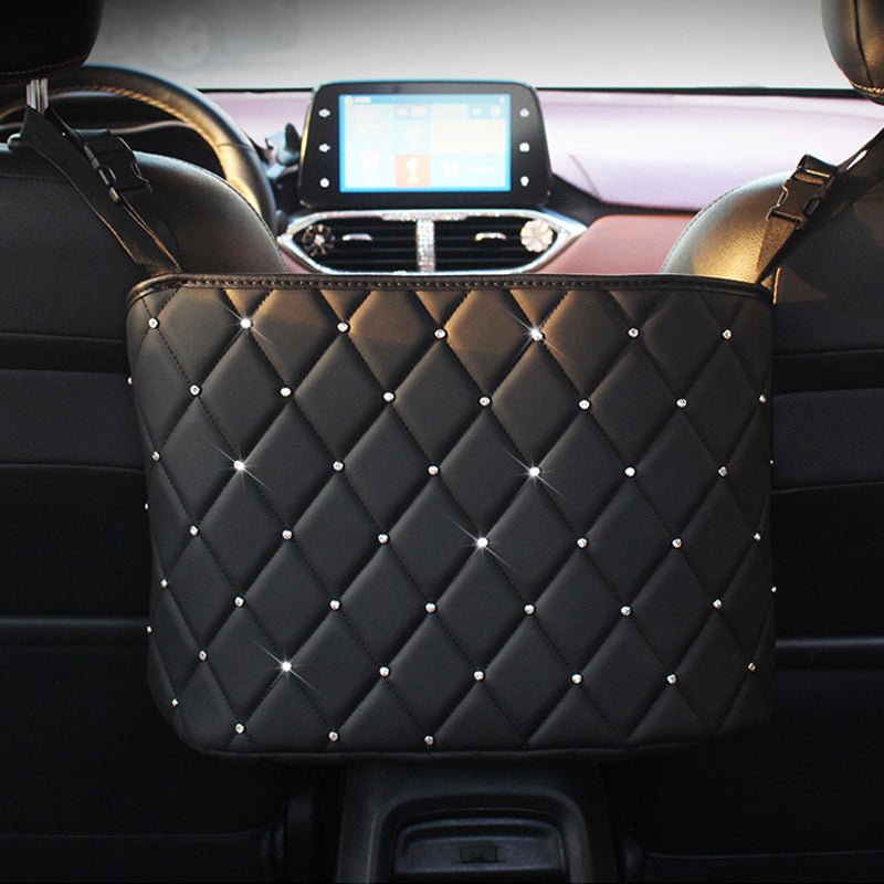 Car Storage Bag Handbag Holder Car Seat Storage Organizer Handbag Holder Auto Interior Stowing Tidying Car Middle Organizer - 0 - CJ - Black diamond - CJQC111749903CX