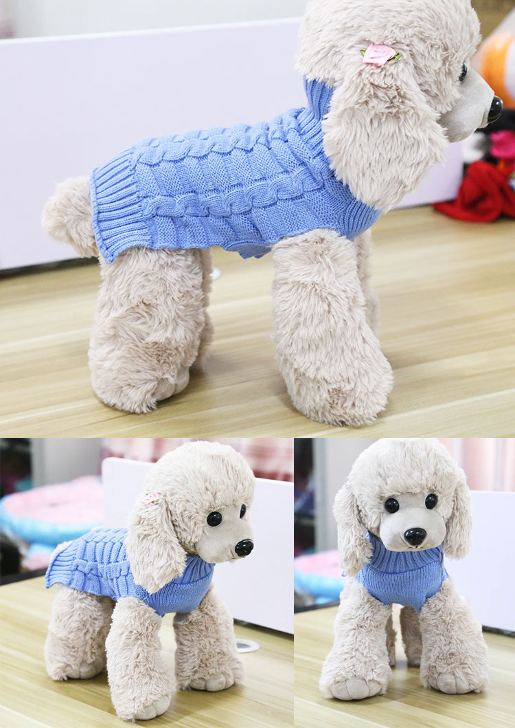 Cashmere Twisted Rope Pet Sweater, Dog Clothes, Pet Products - 0 - CJ