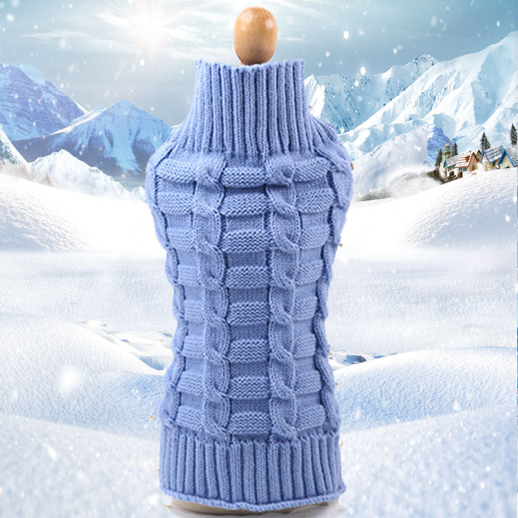 Cashmere Twisted Rope Pet Sweater, Dog Clothes, Pet Products - 0 - CJ - Blue - S - CJGD115087718RI