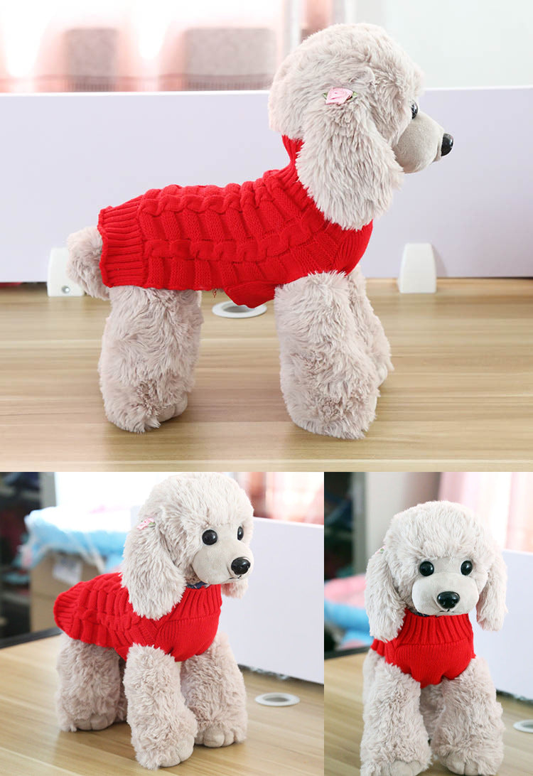 Cashmere Twisted Rope Pet Sweater, Dog Clothes, Pet Products - 0 - CJ
