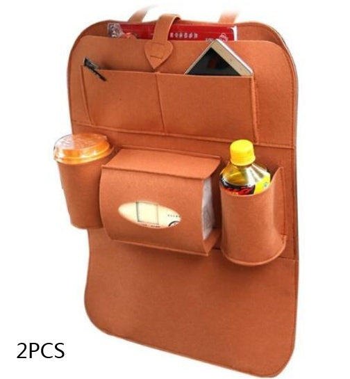 Multi - Purpose Auto Seat Organizer Bag - 0 - CJ - Brown 2pcs - CJQCNBQC00007 - Brown 2pcs