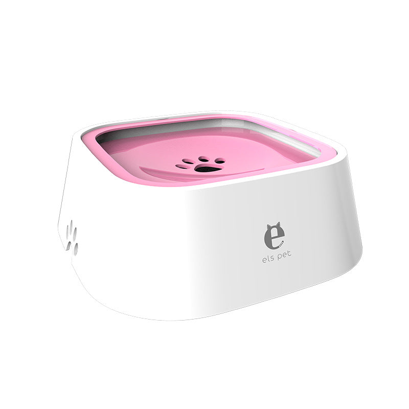 Pet Feeding Bowls Not Wetting Mouth No Spill Cat Bowl Prevent Splashing Water Feeder - 0 - CJ - Pink - CJGY117281704DW