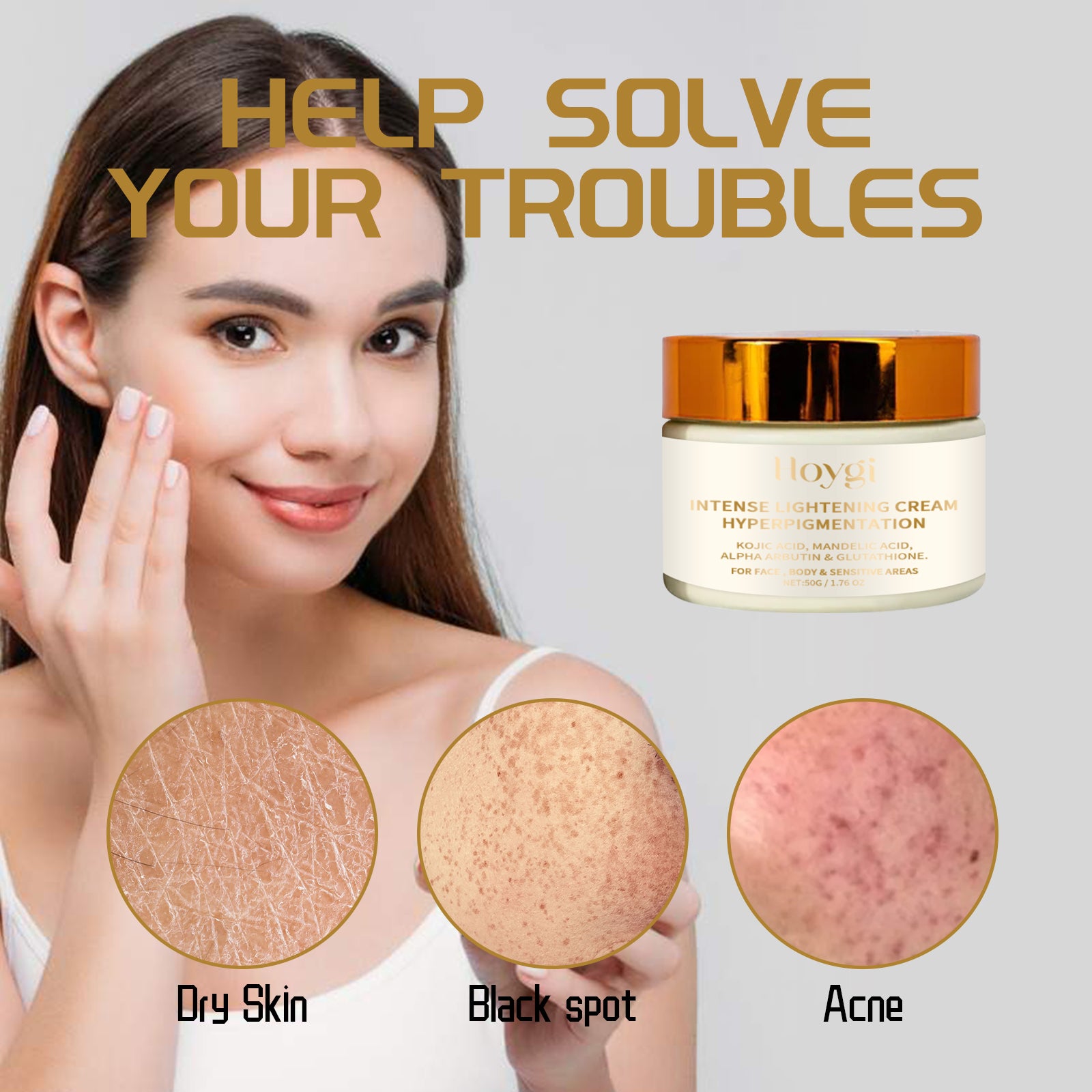 Hoygi Intense Lightening Cream, Ultra Hydrating Firming Radiance Skin Moisturizing Cream - 5 - CJ