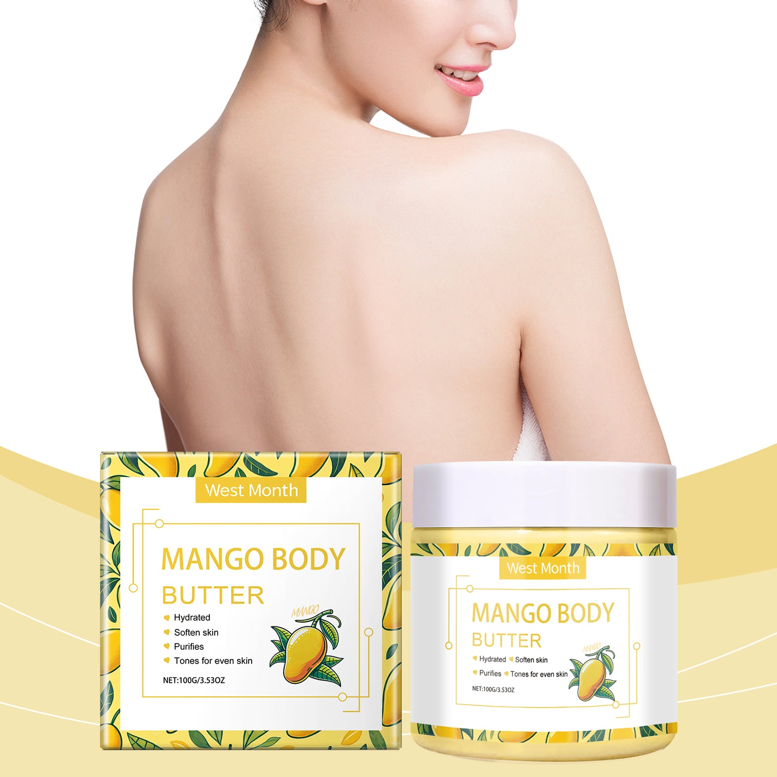 West&Month Moisturizing Body Cream, Restores Rough, Dull Skin, Moisturizes And Nourishes Skin For A Long Time - 5 - CJ