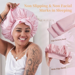 Silk Bonnet For Sleeping Women, Satin Hair Bonnet For Sleeping For Wavy Curly Natural Hair Women Men - 5 - CJ