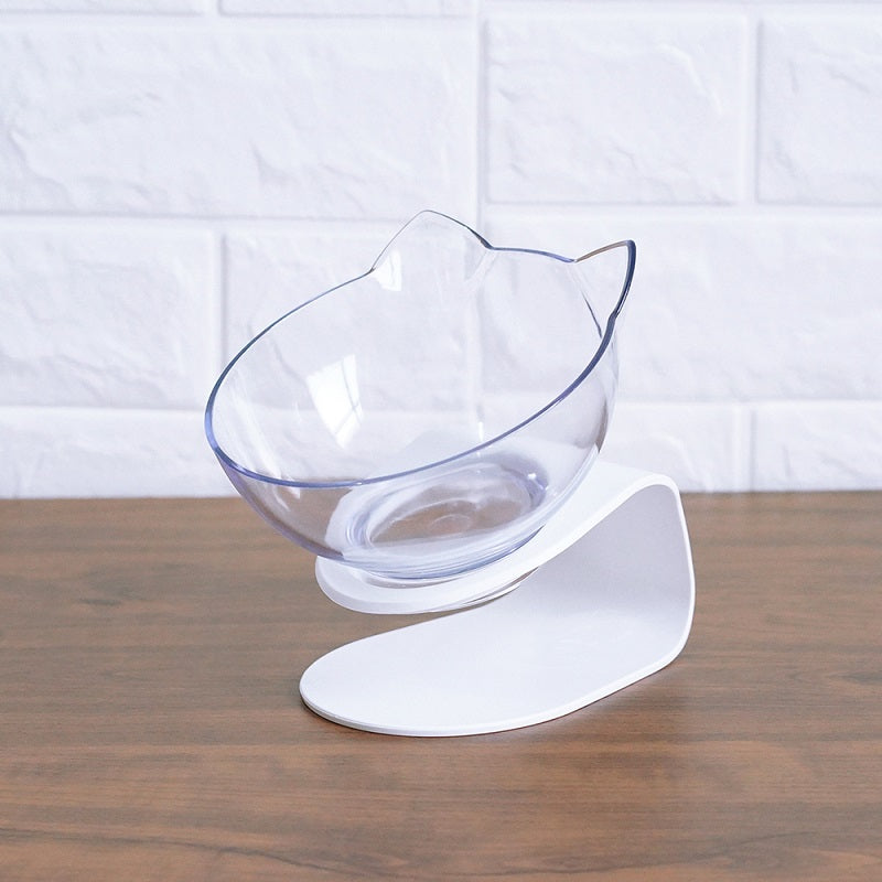 Cat Double Bowl Cat Food Bowl Protects Cervical Vertebra - 0 - CJ - Single white - CJJJCWGY00683 - Single white