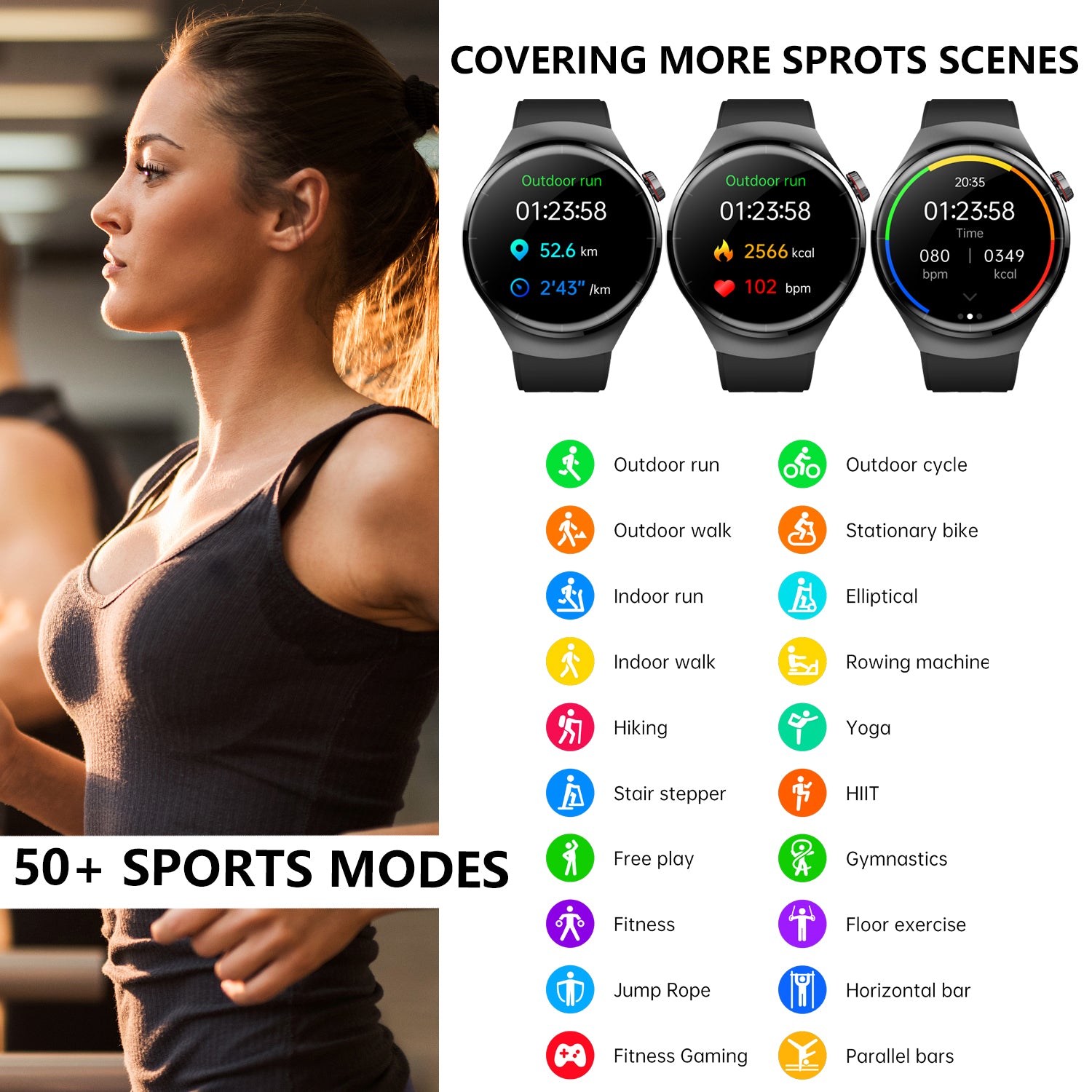 Fashion Smart Watch For Men Women Healthy Mornitoring Ips Screen Fitness Tracker With Bluetooth Call IP67 Waterproof Heart Rate Sleep SpO2 Monitor Pedometer Multiple Sports For Android IOS - 5 - CJ