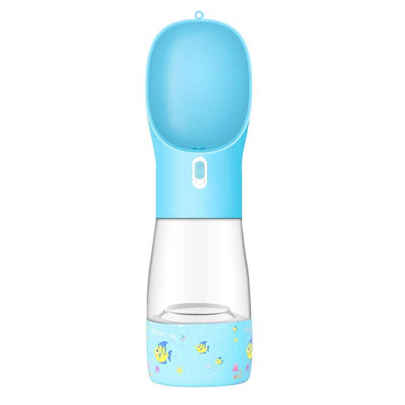 Pet Dog Water Bottle Feeder Bowl Portable Water Food Bottle Pets Outdoor Travel Drinking Dog Bowls Water Bowl For Dogs - 0 - CJ - Blue - Printing - CJHS162047401AZ