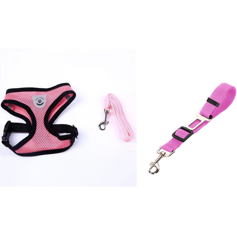 Pet Car Seat Belt Pet Leash - 0 - CJ - Pink 2 - M - CJJJCWGY00012 - Pink 2 - M