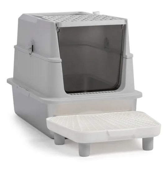 Stainless Steel Cat Litter Box, Covered Extra Large Cat Litter Box Enclosure, Metal Kitty Litter Boxes With Lid, Litter Scoop, And Filter Pedal, Anti - Leakage, Non - Stick, Easy To Clean - 5 - CJ