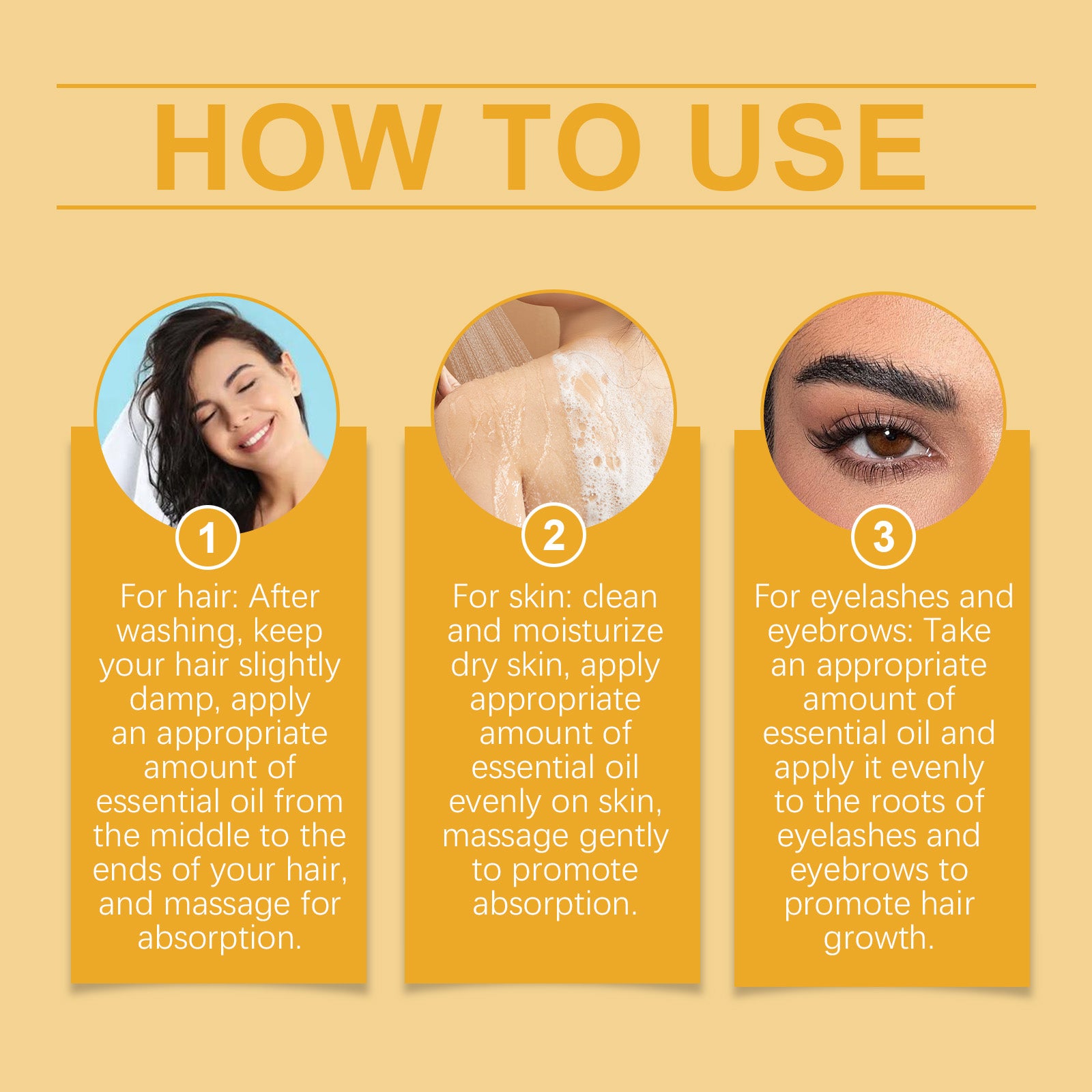 OUHOE Organic Castor Oil, Moisturizes And Hydrates Hair, Eyebrows, Skin, Body Multi - Effect Care Gentle Massage - 5 - CJ