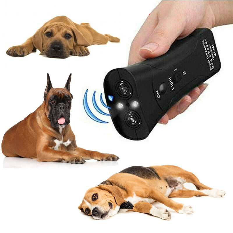 3 - in - 1 Anti Barking Dog Training Device Ultrasonic Dog Training Repeller LED Flashlight - 0 - CJ
