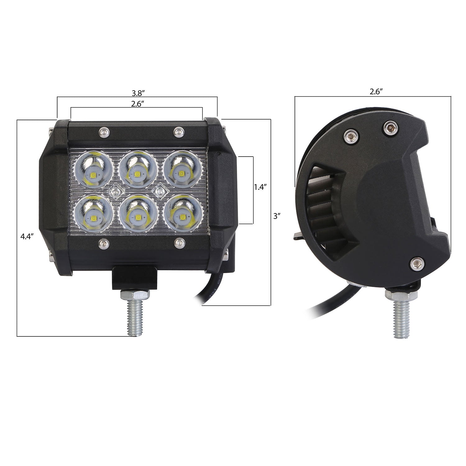 4 PCS 4in 18W Driving Lamp Dual Row LED Waterproof Spot Light Pod Cube Light - 5 - cjdropshipping