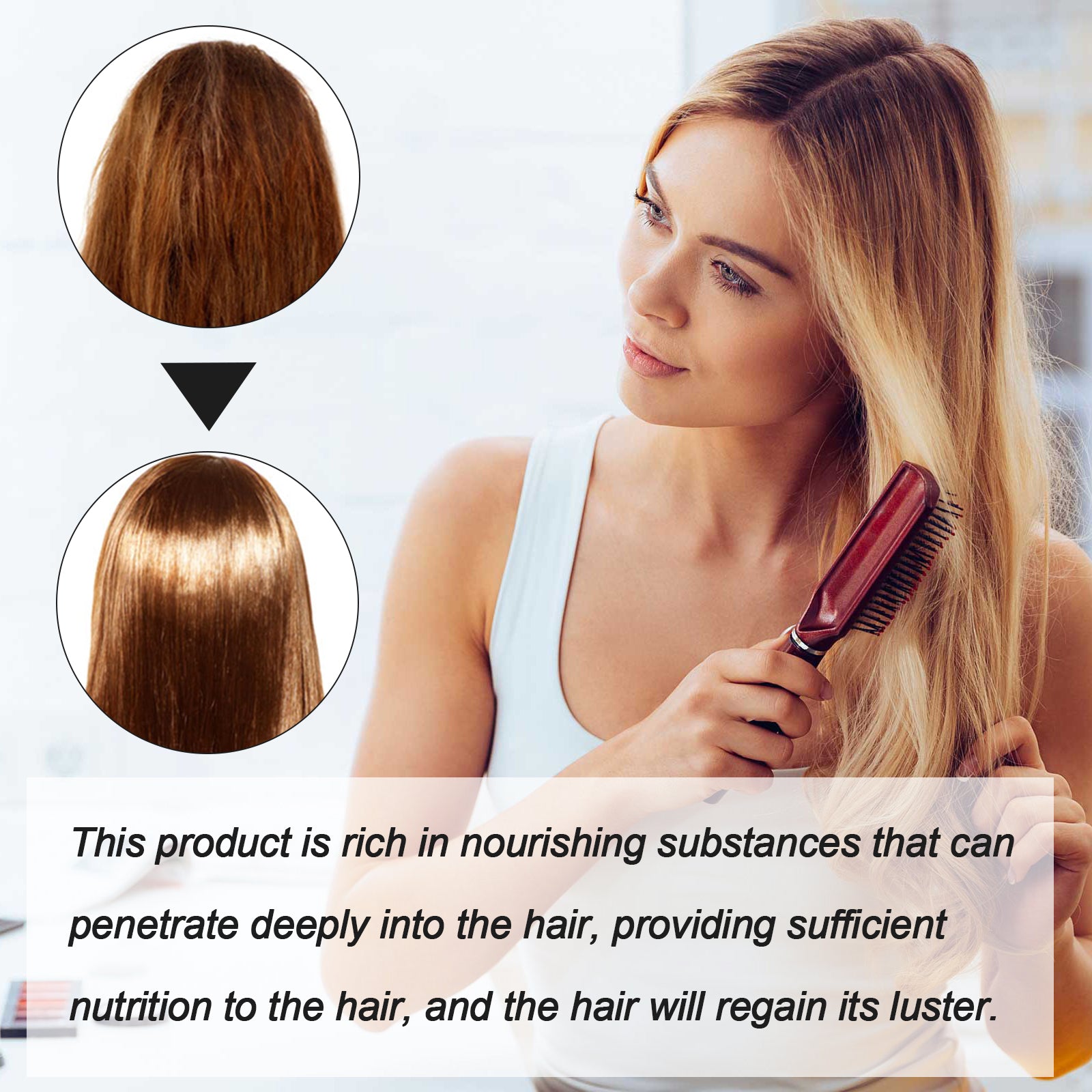 EELHOE Hair Straightening Mousse Smoothing Conditioner Smoothes Frizz And Split Ends Repairs Damaged Hair Leave - In Treatment Cream - 5 - CJ