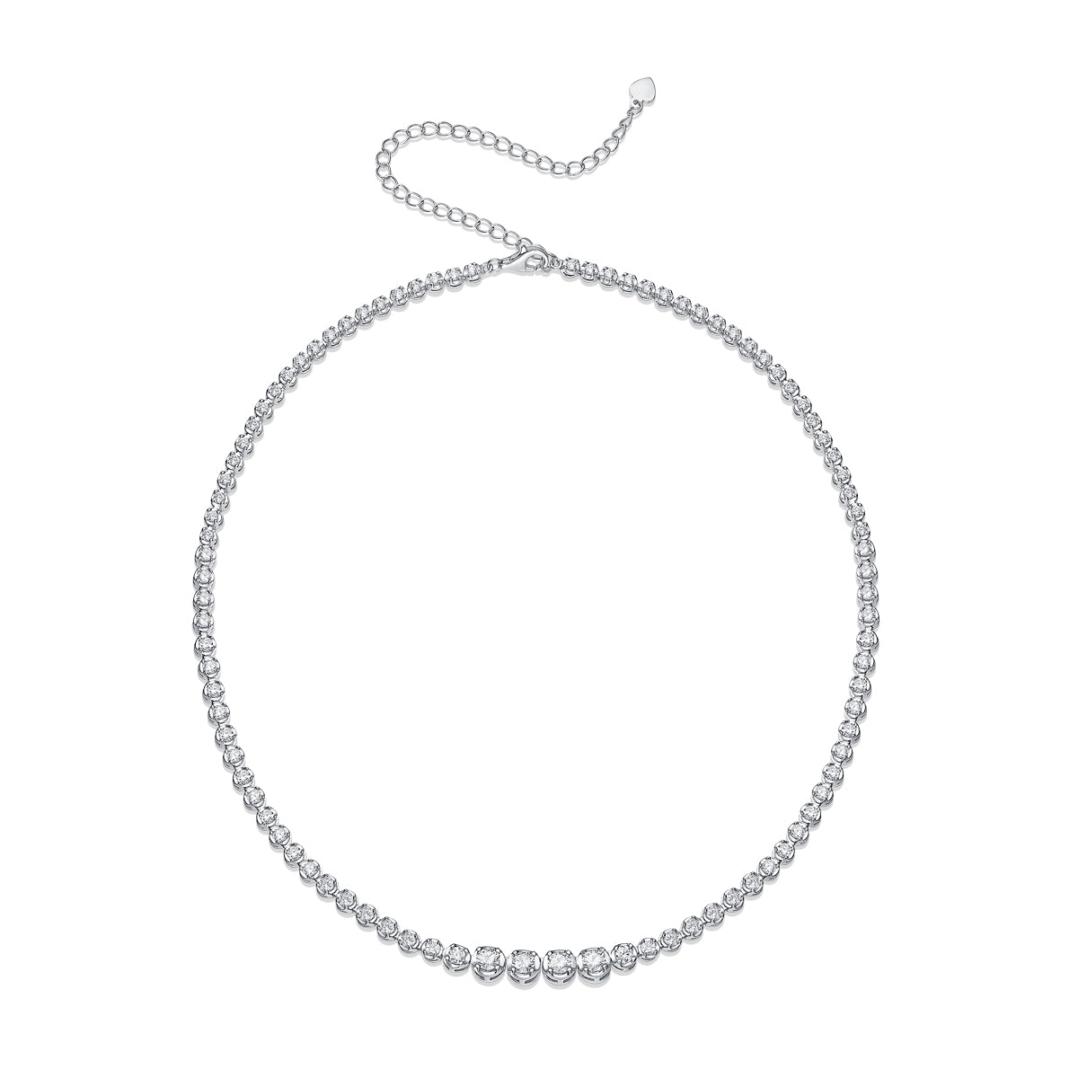 1In The Name Of Light Luxurious Fashion Diamond Pendant Necklace Set With Mosan Diamond Silver Ornaments Prohibit TikTok sales - 5 - CJ