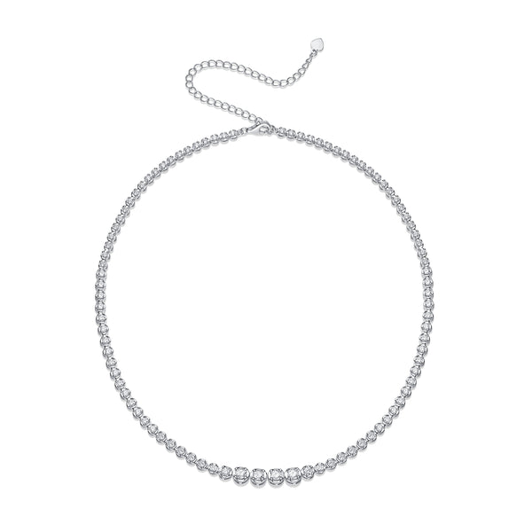 1In The Name Of Light Luxurious Fashion Diamond Pendant Necklace Set With Mosan Diamond Silver Ornaments Prohibit TikTok sales - 5 - CJ