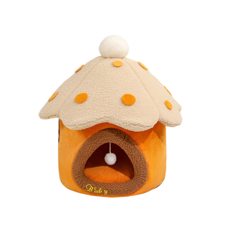 Removable Mushroom House Cat Nest Pet House Puppy - 0 - CJ