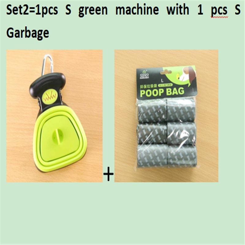 Dog Pet Travel Foldable Pooper Scooper With 1 Roll Decomposable bags Poop Scoop Clean Pick Up Excreta Cleaner Epacket Shipping - 0 - CJ - Set 2 - GreenSXS - CJJJCWGY00674 - Set 2 - GreenSXS
