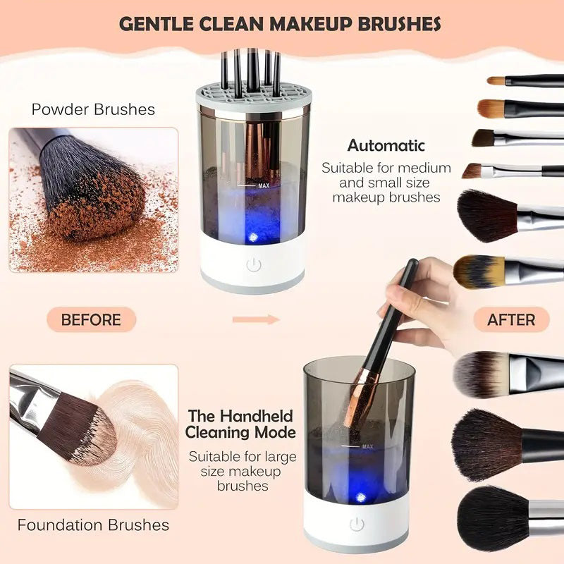 Makeup Brush Cleaner Automatic Rotating Makeup Brush Cleaner USB Portable Electric Cosmetic Makeup Brush Rotary Washing Machine - 5 - CJ