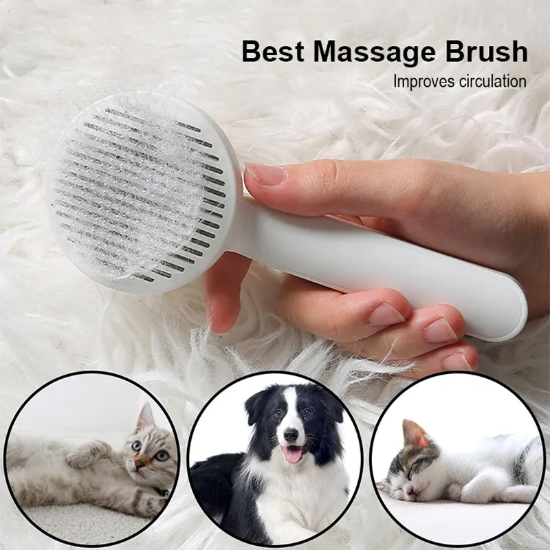 Pet Self Cleaning Cat Brushes, Cat Grooming Brush For Dogs Cats For Long Haired & Short Hair Gently To Remove Loose Undercoat, Mats Tangled - 5 - CJ
