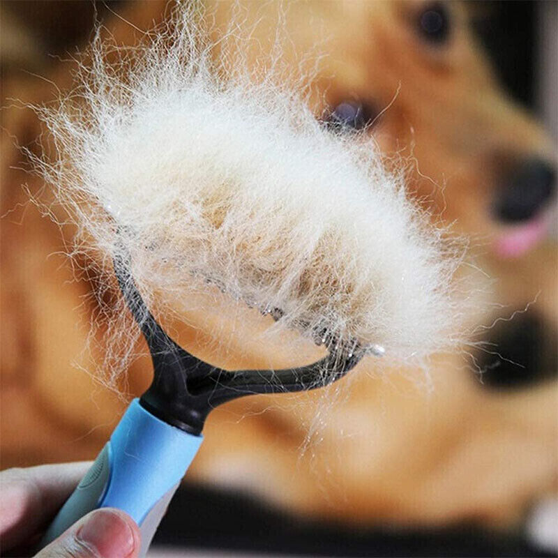 Grooming Brush For Pet Dog Cat Deshedding Tool Rake Comb Fur Remover Reduce 2 - Side Dematting Tool For Dogs Cats Pets Grooming Brush Double Sided Shedding And Dematting Undercoat Rake Hair Removal Comb - 5 - CJ