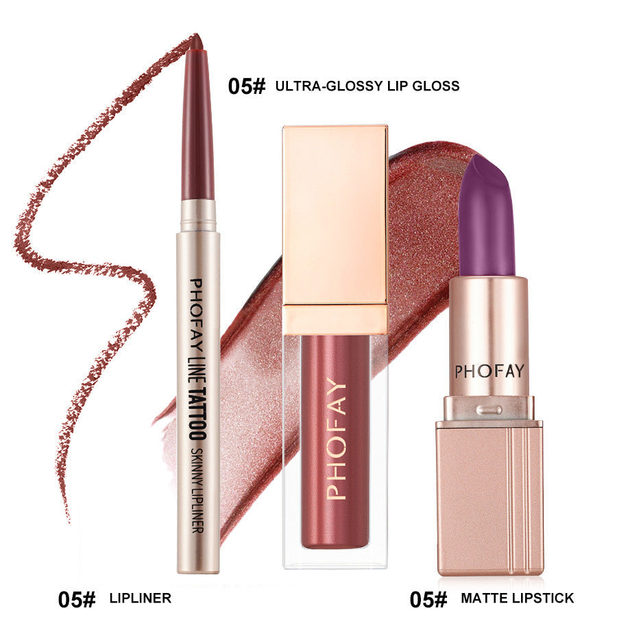 PHOFAY Ultra - Glossy Lip Gloss Matte Lipstick Lipliner - 4 - CJ
