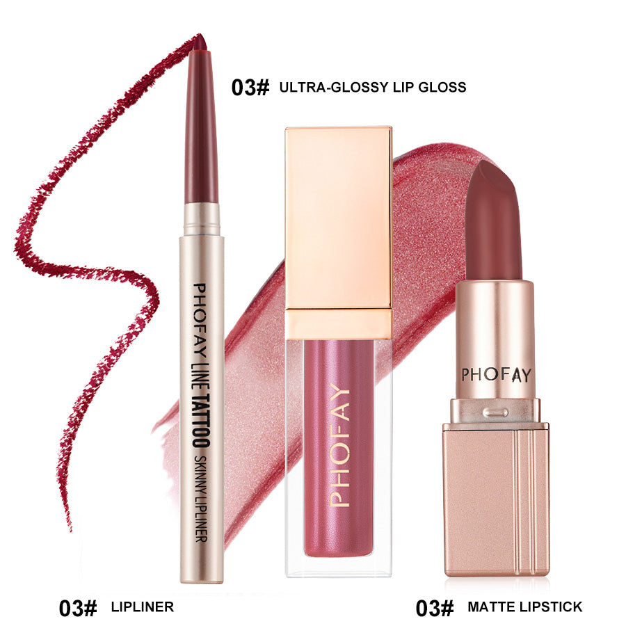 PHOFAY Ultra - Glossy Lip Gloss Matte Lipstick Lipliner - 4 - CJ