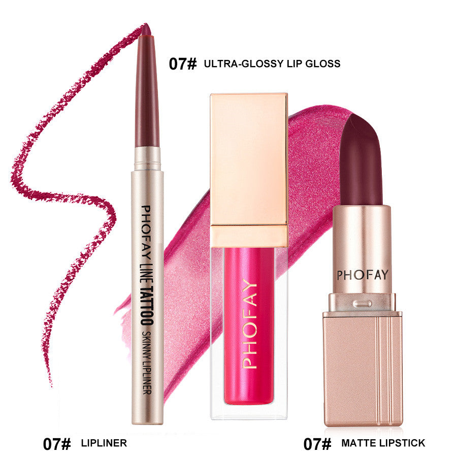 PHOFAY Ultra - Glossy Lip Gloss Matte Lipstick Lipliner - 4 - CJ