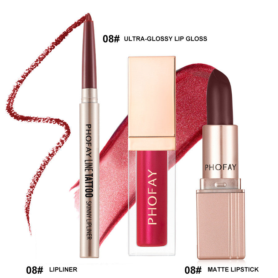 PHOFAY Ultra - Glossy Lip Gloss Matte Lipstick Lipliner - 4 - CJ
